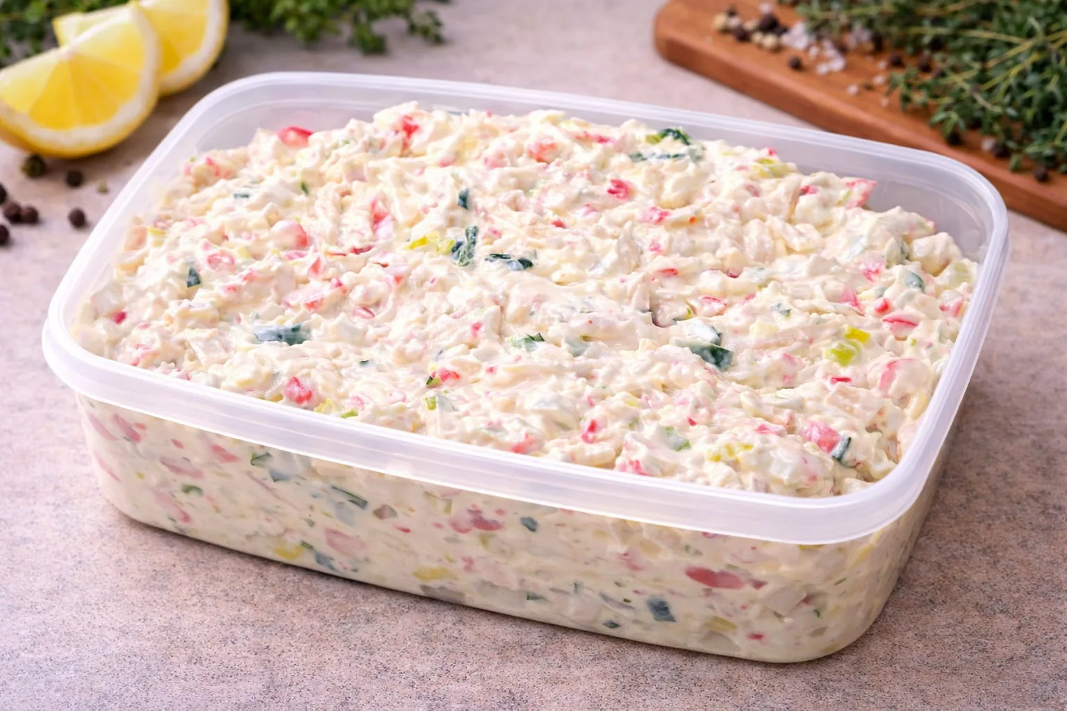 Salát a la krab – salát s krabími tyčinkami